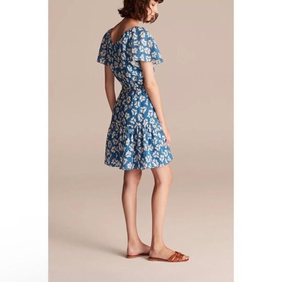 Rebecca Taylor Perla Petal Flutter Sleeve Flounce Hem Dress - Picture 3 of 14